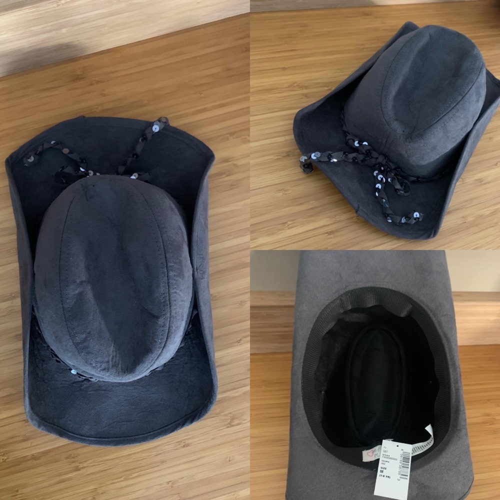 Girls Grey suede hat
Girls size 7-8